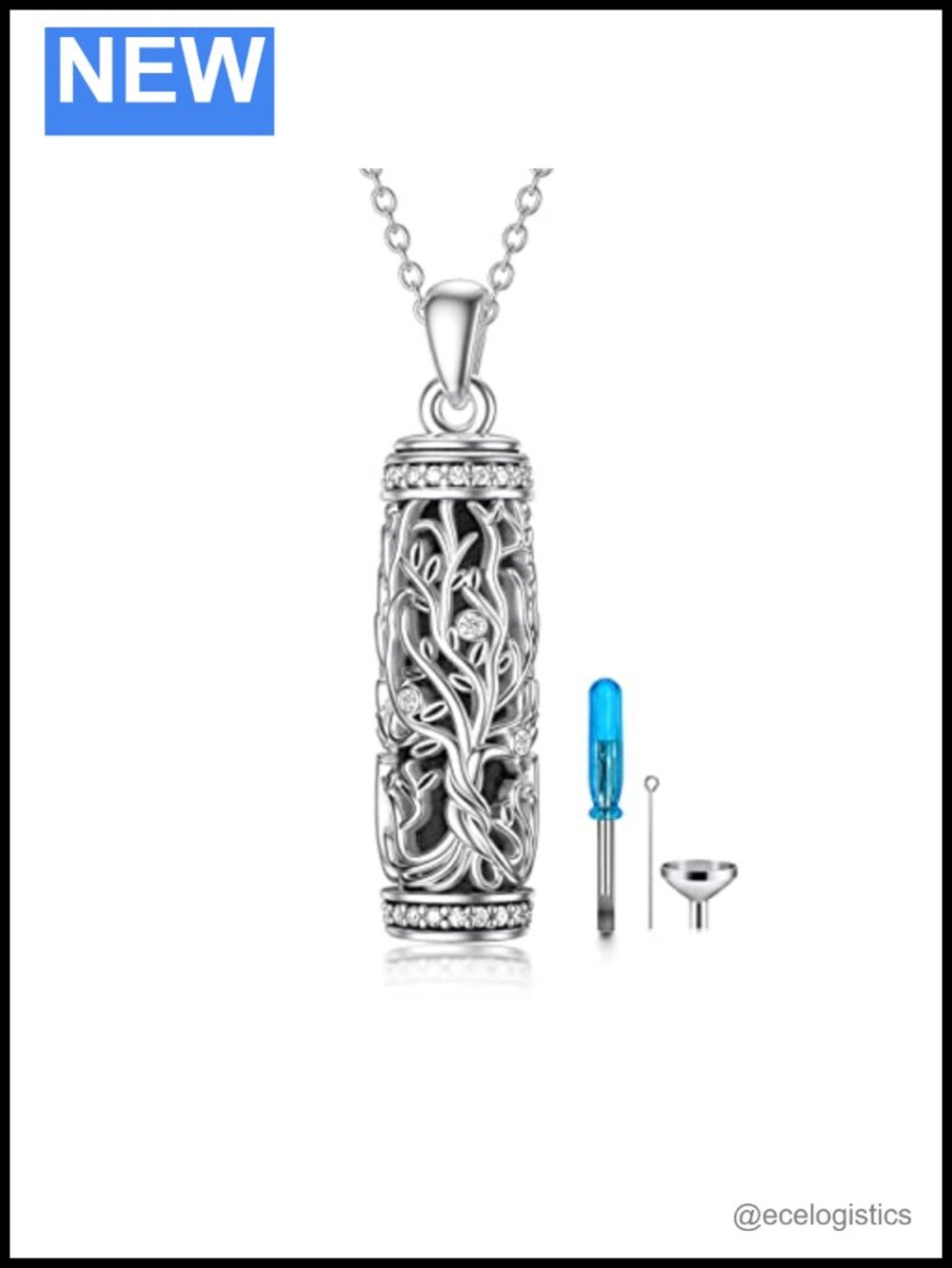 Sterling Silver Tree of Life Urn Necklace for Ashes 18-20" Cremation Keepsake